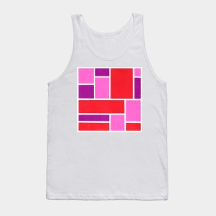 Inverted Purple Red Pink Geometric Abstract Acrylic Painting II Tank Top